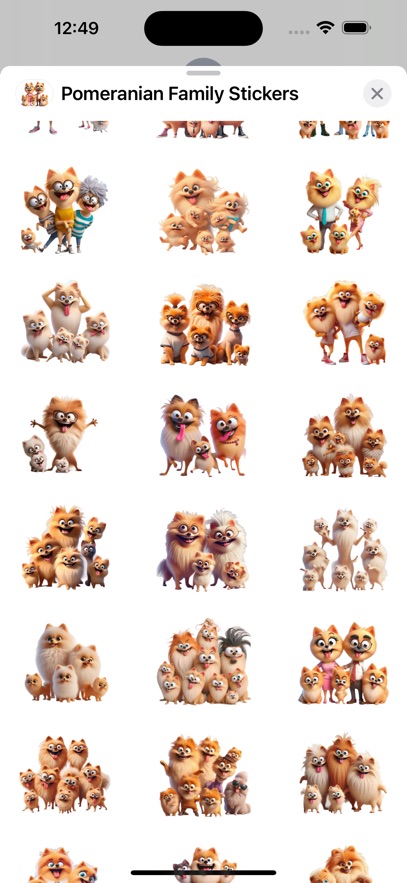 Pomeranian Family Stickers