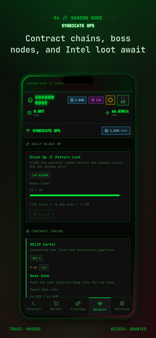 Shadow Node: Idle Hacker Screenshot 2 of 5