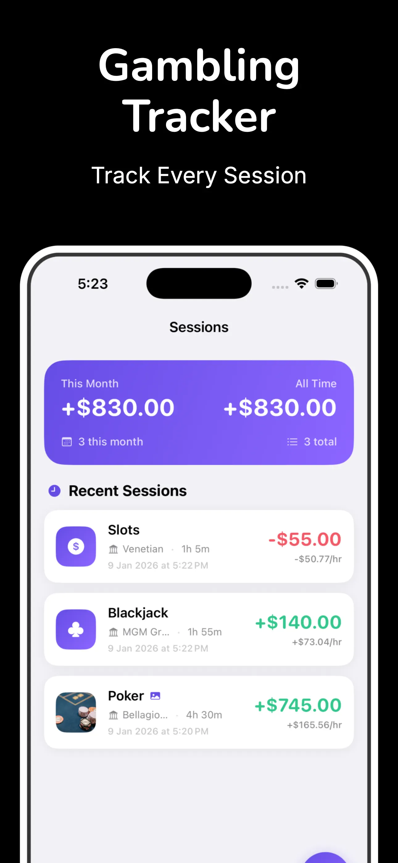 #1. Gambling Tracker (iOS) De: Nicolas Gustavo Melian