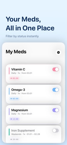Pill Daily: Medication Tracker iPhone screenshot