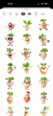 Excited Turnip Stickers screenshot