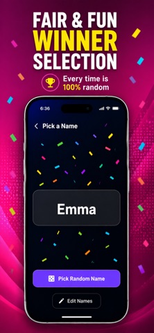 Winner Picker: Names & Teams iPhone screenshot