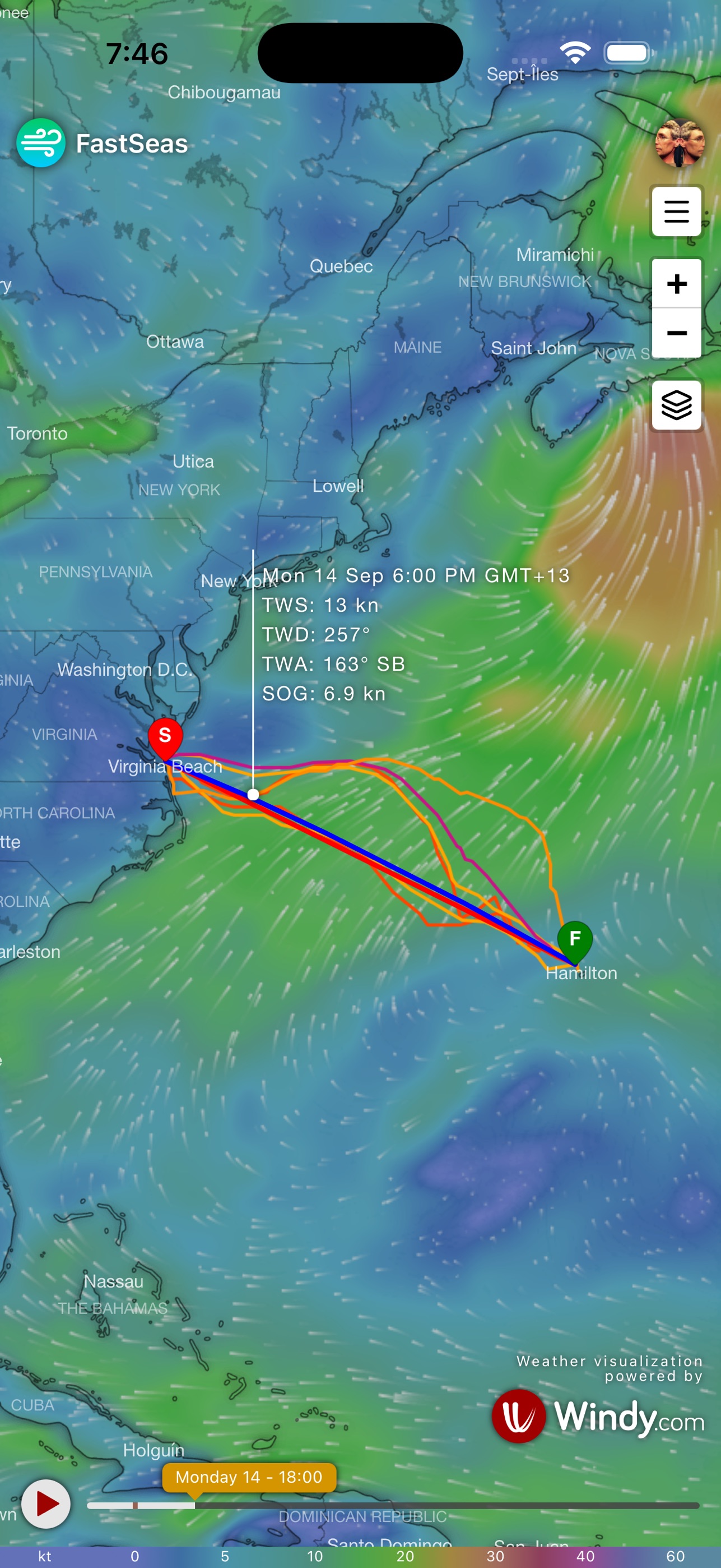 Screenshot 1 of FastSeas: Weather Routing