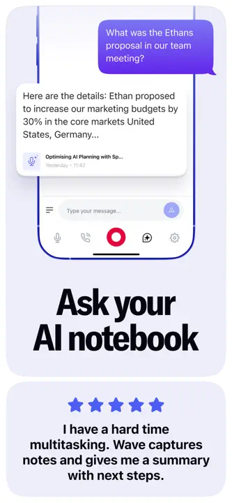 Wave AI Note Taker & Recorderのスクリーンショット（3/9）