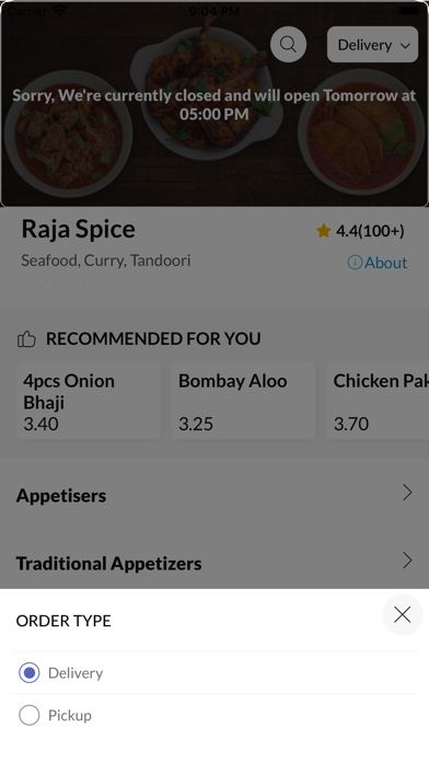 Raja Spice Kent. Screenshot