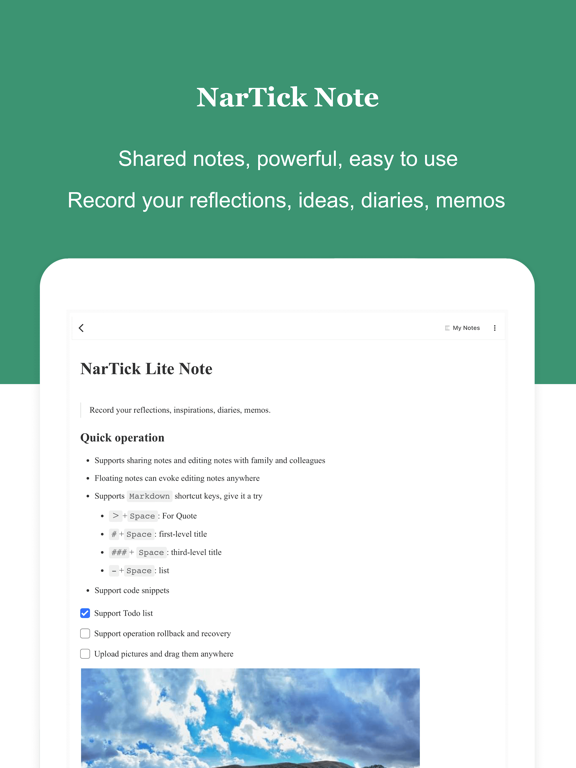 NarTick - Shared todo reminder iPad screenshot 4 - Productivity app