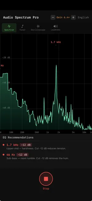 Audio Spectrum Pro: Analyzer screenshot 1