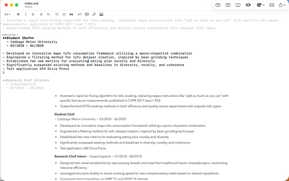 #6. MarkdownResume (macOS) Göre: Alessio Pollero