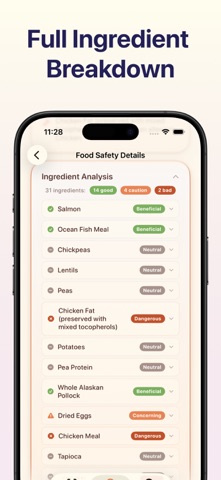 Pet Food Safety Scanner iPhone screenshot