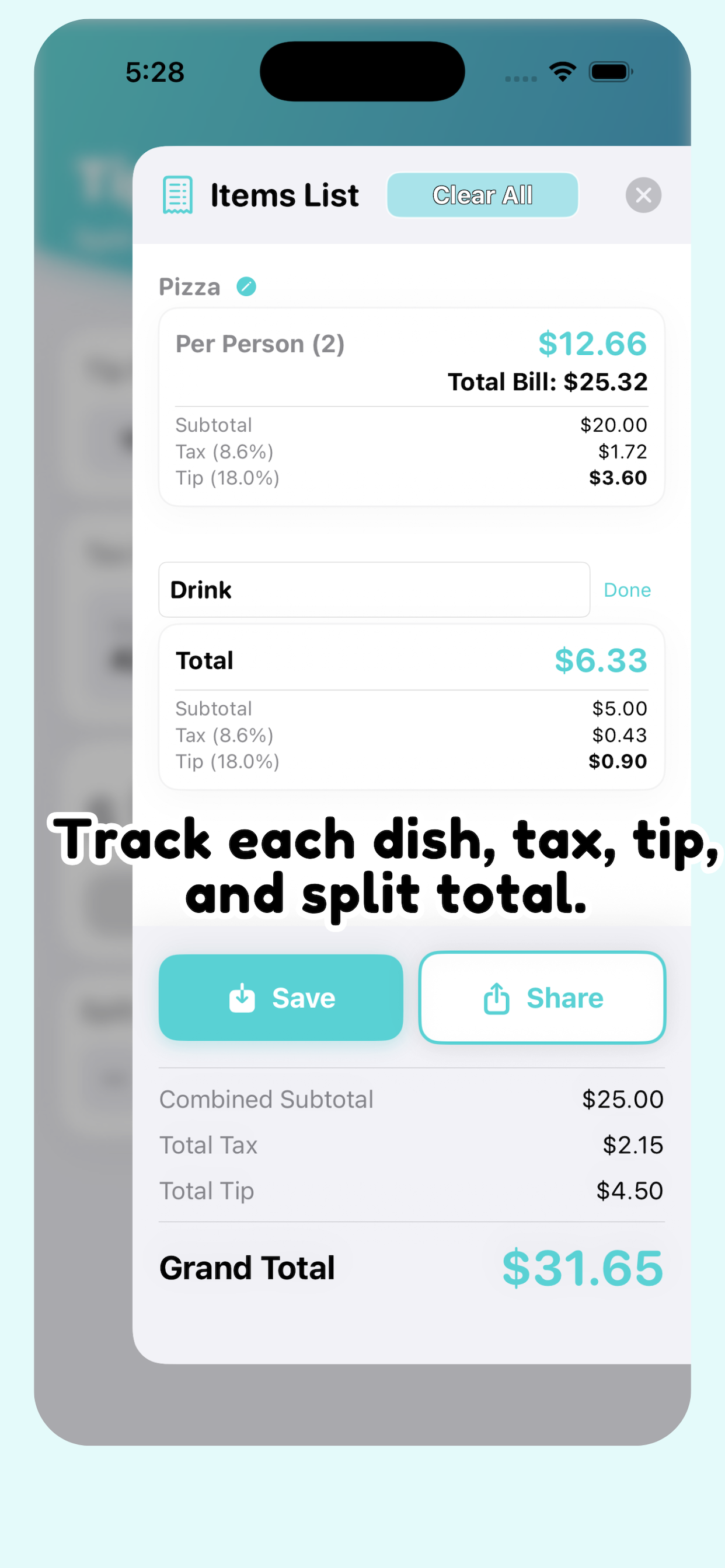 Tip Calculator: Tax & Split screenshot 3