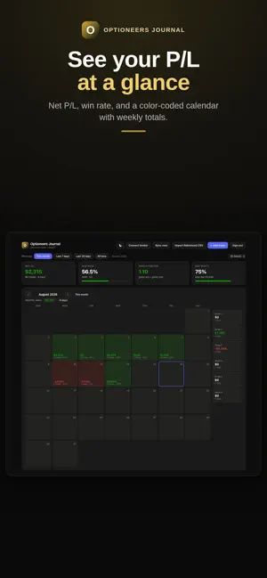 Optioneers: Trade Journal screenshot 2