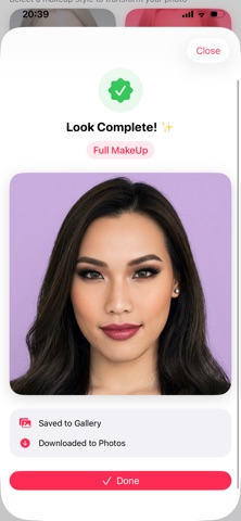 LensMake - AI Makeup Artist iPhone screenshot