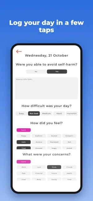 Calm Urge: Self Harm Tracker screenshot 2