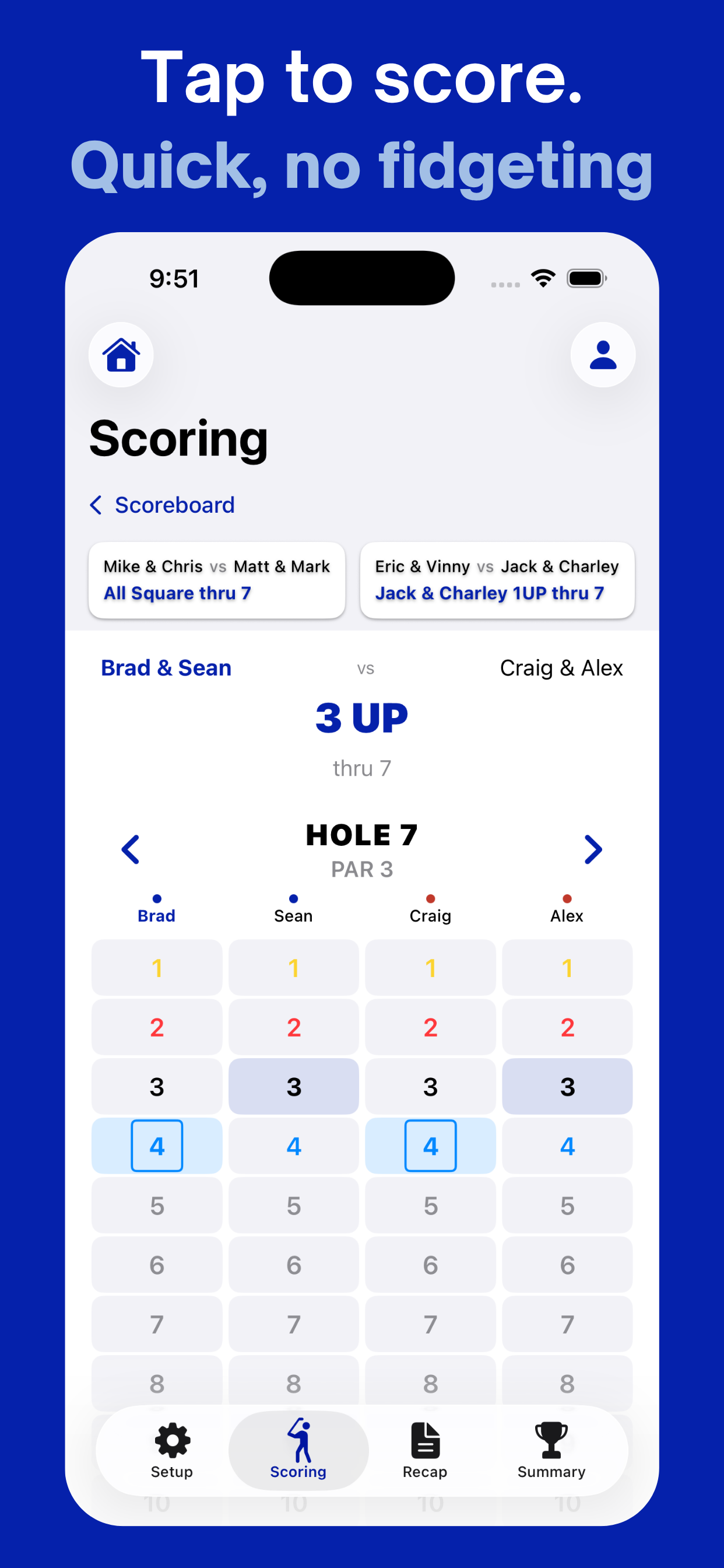 Dormie Golf Scoring