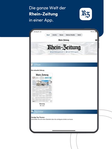 Rhein-Zeitung E-Paper & News iPad screenshot 1