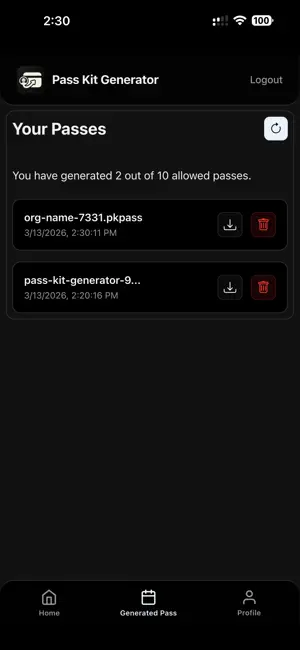 Digital Pass Generator screenshot 4