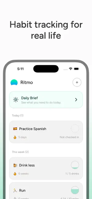 Ritmo: Calm Habit Tracker screenshot 1