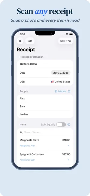 Split This: Receipt Splitter screenshot 1