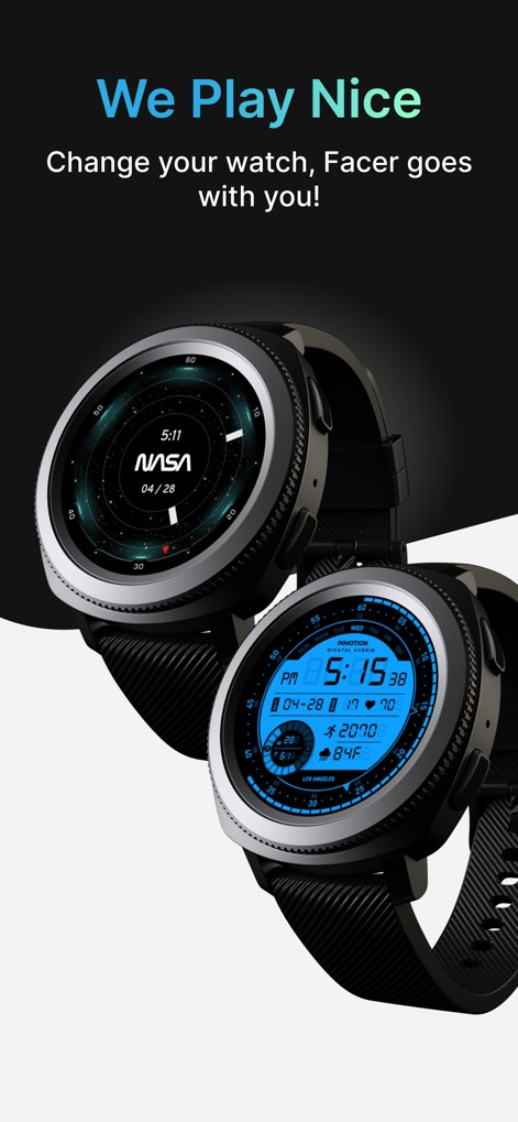 Watch Faces by Facer - The app provides seamless cross-device compatibility, ensuring watch faces transfer effortlessly across different smartwatch brands and models.