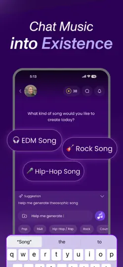 Captura de pantalla de Song GPT AI Song & Music Maker en iPhone 2