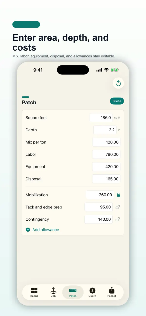 Screenshot #3 pour Asphalt Patch Quote Studio