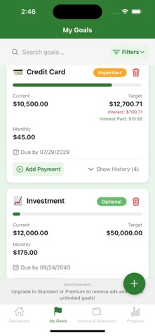 GoalMint: Finance Goal Tracker screenshot