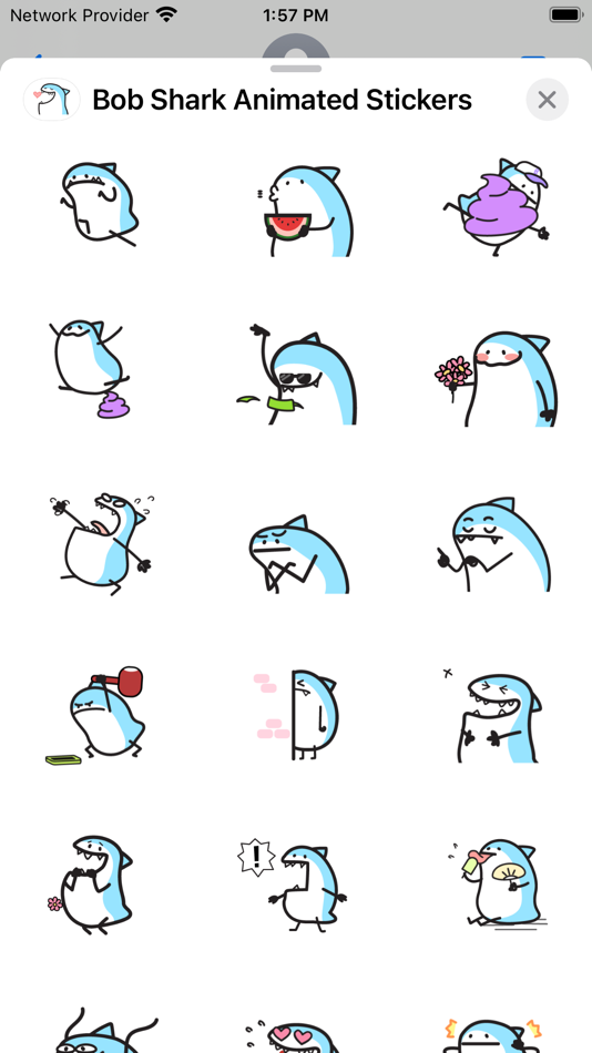 #3. Bob Shark Animated Stickers (iOS) 由: Fonts Apps