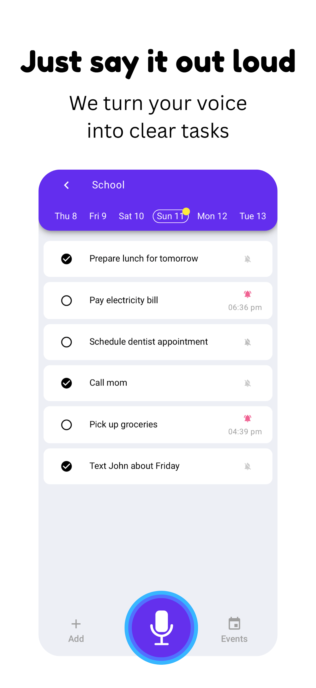 Check List Voice Tasks & Lists