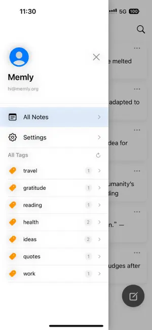 Memly - Notes, Tags, Backup screenshot 1