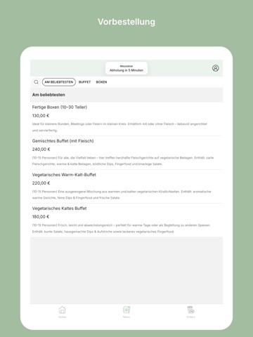 Mezedesk iPad screenshot