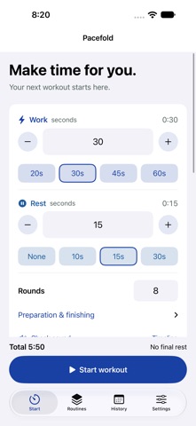 Pacefold: Interval Timer screenshot 1