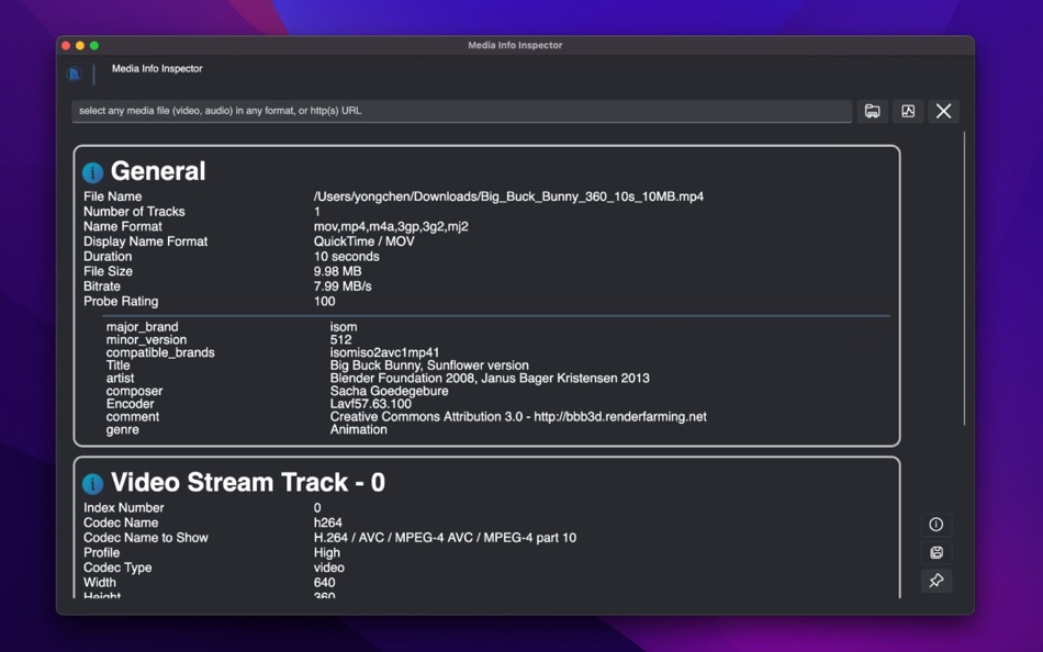 #2. Media Info Inspector (macOS) 由: SCORPIOX, INC LIMITED