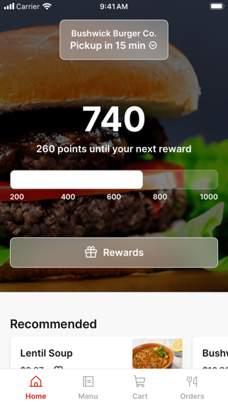 Bushwick Burger Co. app screenshot