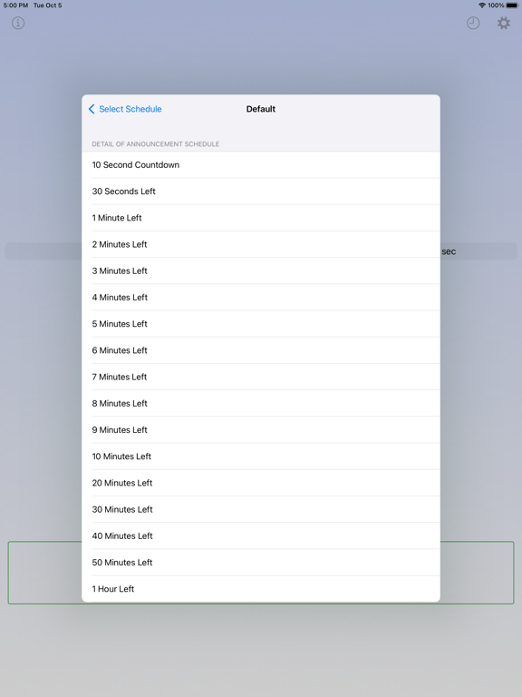 Voice Over Timer iPad screenshot