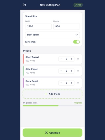 CutList: Panel Cutting Planner iPad screenshot