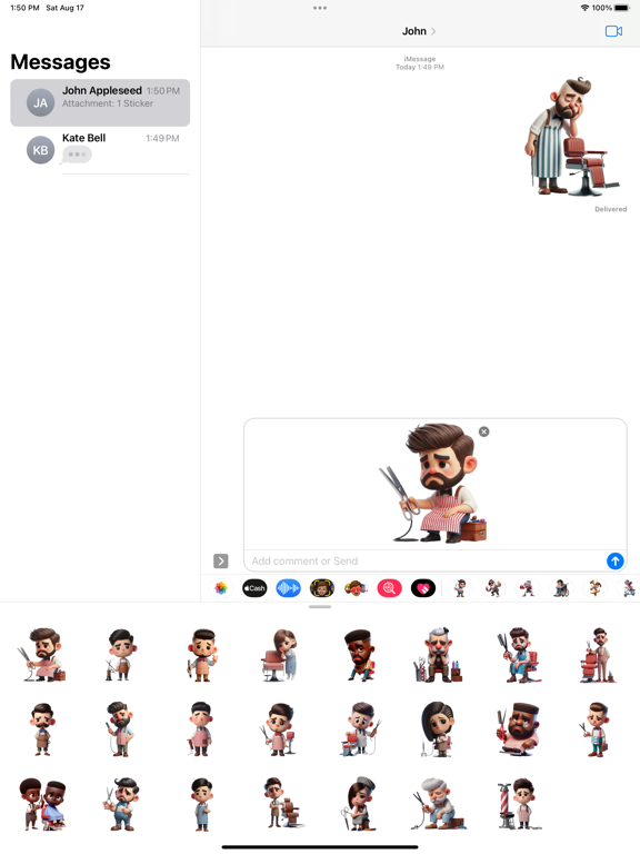 Screenshot #5 pour Sad Barber Stickers