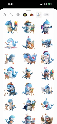 Painter Whale Stickers iPhone screenshot
