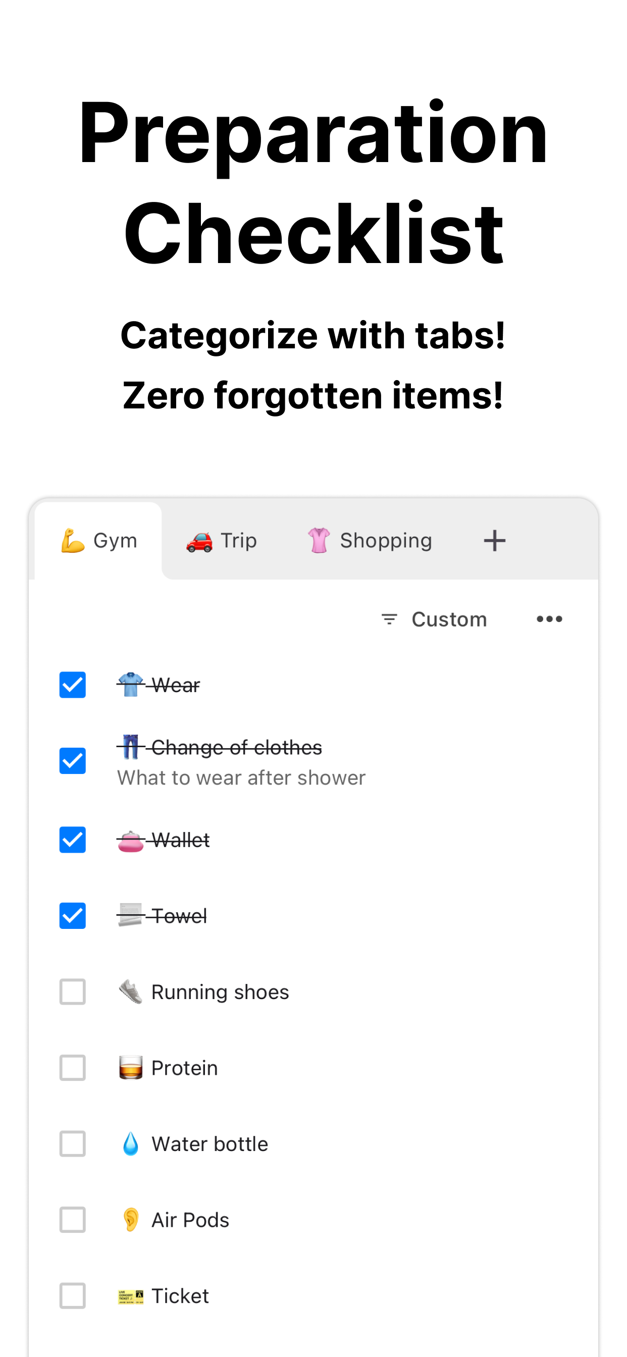 PrepChecklist - To-Do List