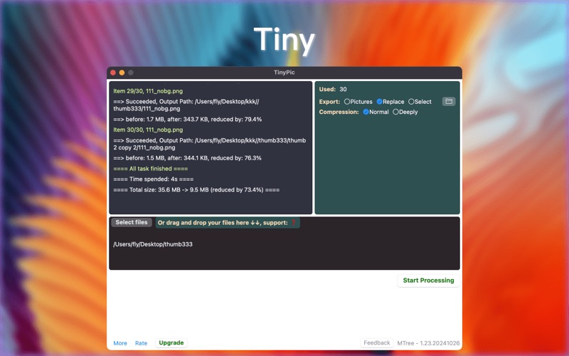 TinyPic app screenshot