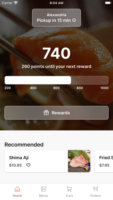 Akeno Sushi Bar iPhone screenshot 1 - Food & Drink app