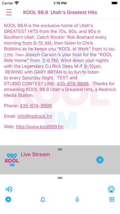 98.9 KOOL FM - KRQX Screenshot
