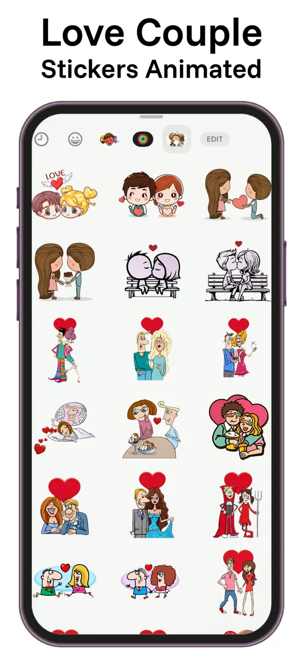 Screenshot #2 pour Love Couple Stickers Animated