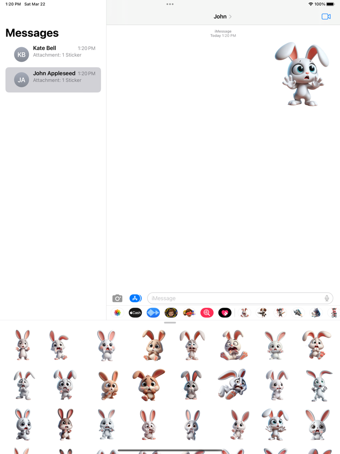 Scared Bunny Stickers