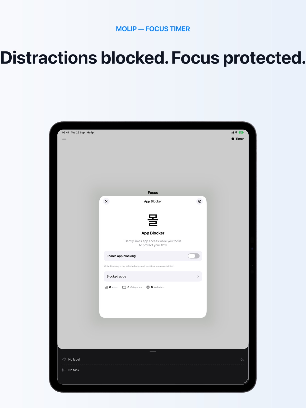 Screenshot 12 of Pomodoro Focus Timer — Molip