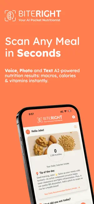 BiteRight AI Nutrition Tracker screenshot 1