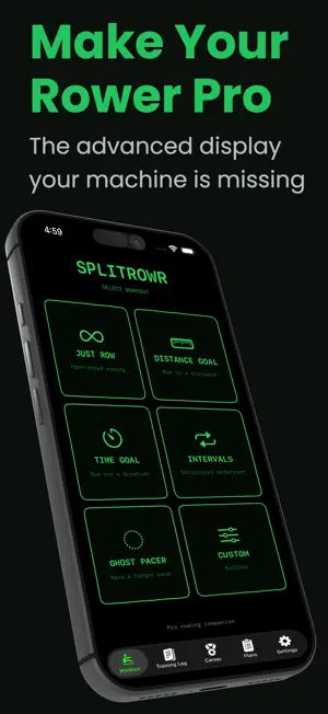 SplitRowr: Rowing Erg Monitor screenshot 1