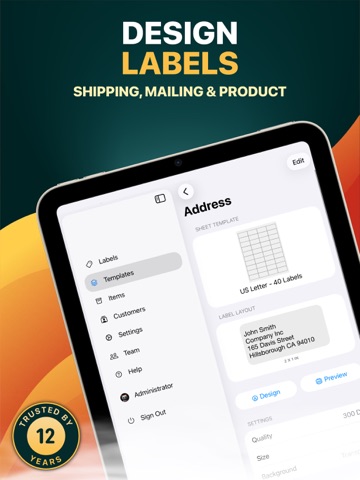 Label Maker - Print Master Pro iPad screenshot