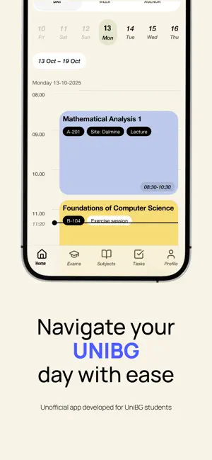 UNIBG Calendar screenshot 1