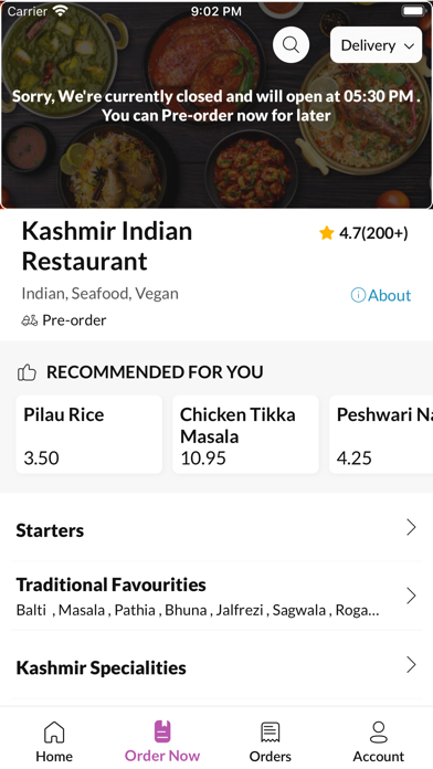 Kashmir Indian Restaurant Screenshot