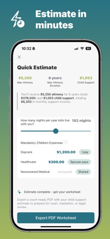 Alimonyfy: Divorce Finances iPhone screenshot